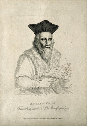 view Edward Kelley. Stipple engraving by R. Cooper.