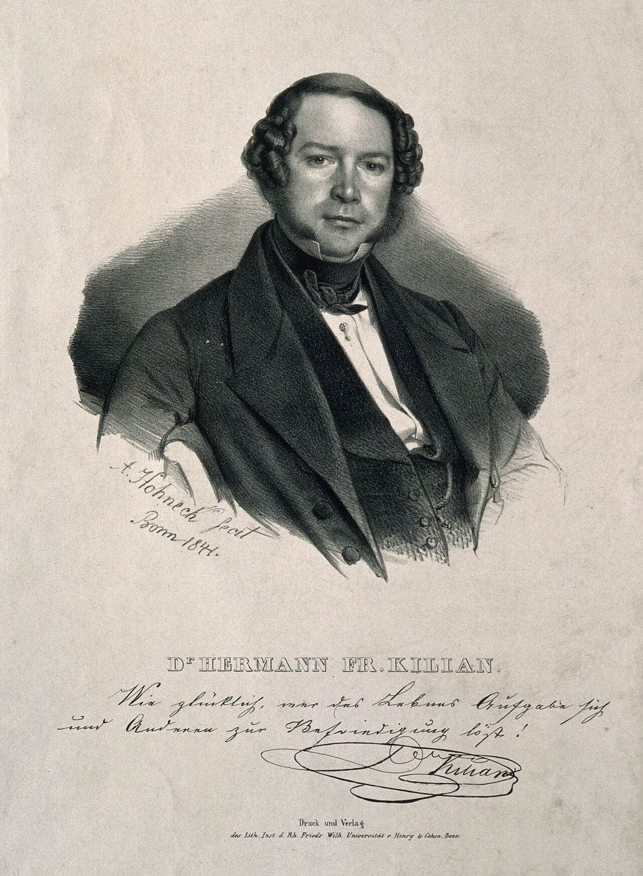 Hermann Friedrich Kilian. Lithograph by A. Hohneck, 1841., 1841, by Adolf Hohneck
