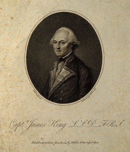 James King. Stipple engraving by F. Bartolozzi, 1784, after J. Webber.