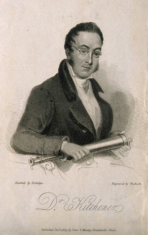 view William Kitchiner. Stipple engraving by T. Woolnoth, 1827, after W. Rubidge.