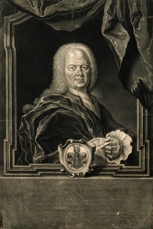 view Johannes Koch. Mezzotint by G. Bodenehr after M. Schmid, 1740.