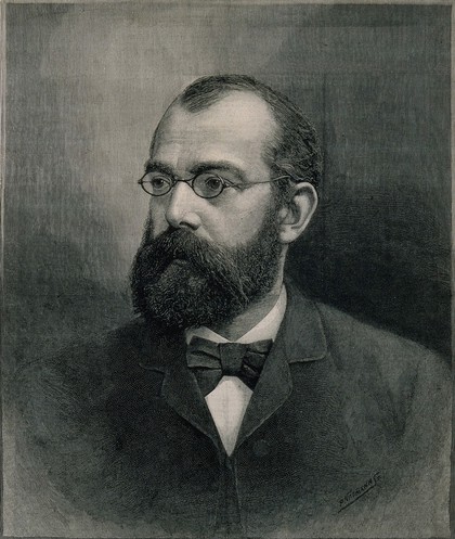 Robert Koch. Wood engraving by P. Naumann, 1890.