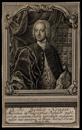 Johann Gottlob Krueger. Line engraving by J. C. Sysang.