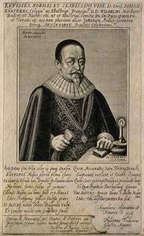 Johann Kueffer. Line engraving by J. van der Heyden, 1631.