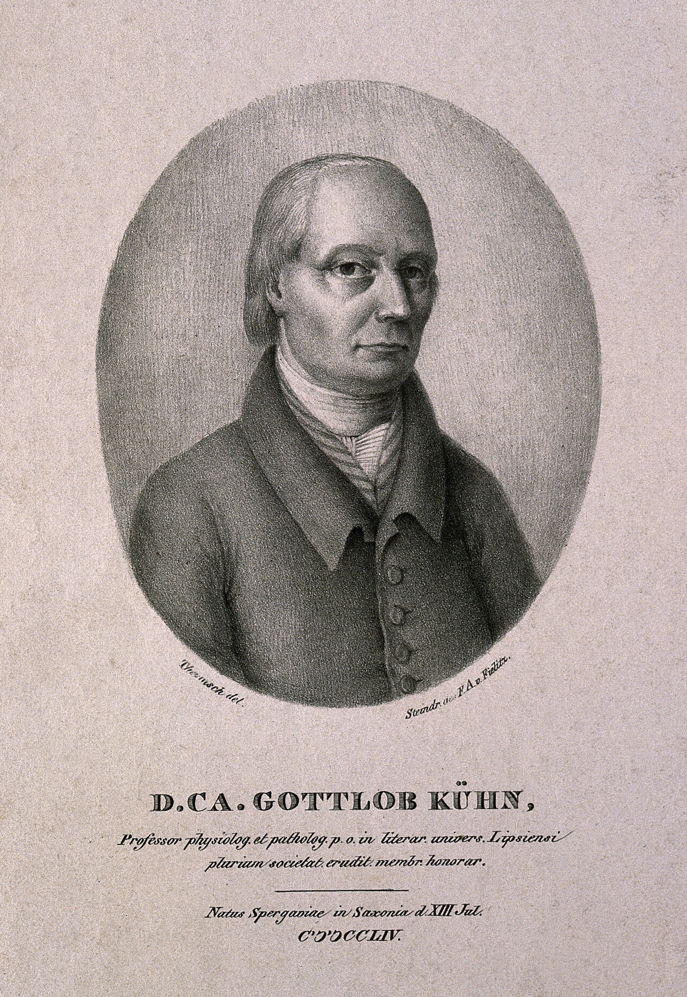 Carl Gottlob Kuehn. Lithograph by F. A. von Fielitz after Thernisch ...