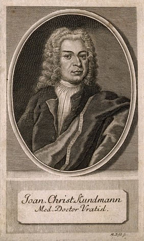 Johann Christian Kundmann. Line engraving attributed to M.F. Bernigeroth.