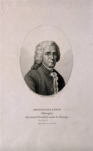 view Georges de La Faye. Stipple engraving by A. Tardieu after L. L. Périn.