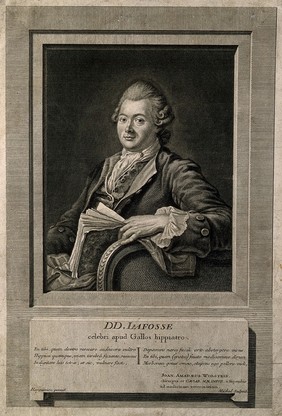 Philippe Étienne la Fosse. Line engraving by Michel after Harguinier.