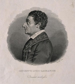 view Joseph Louis Lagrange. Line engraving by A. Locatelli.