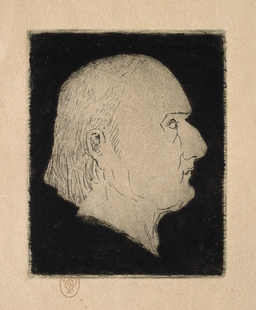 Jean Baptiste Pierre Antoine de Monet Lamarck. Etching by P. F. Gachet. by Paul Gachet