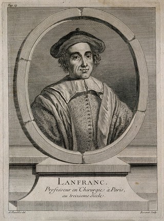 Lanfranc. Line engraving by S. F. Ravenet, 1749, after A. Humblot.