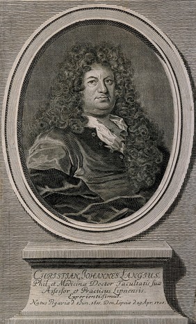 Christian Johannes Langius. Line engraving.