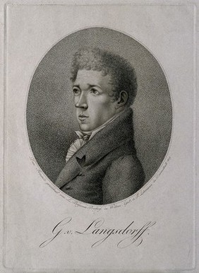 Georg Heinrich von Langsdorff. Stipple engraving by F.L. Lehmann, 1809, after L.H. Bojanus.