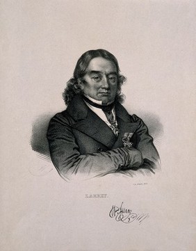 Dominique Jean, Baron Larrey. Lithograph by Maurin.