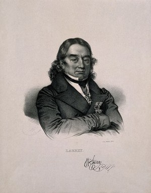 view Dominique Jean, Baron Larrey. Lithograph by Maurin.