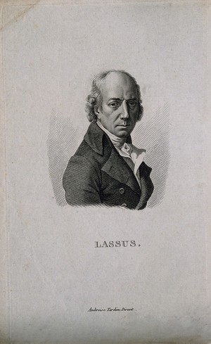 view Pierre Lassus. Stipple engraving by Forestier [?].