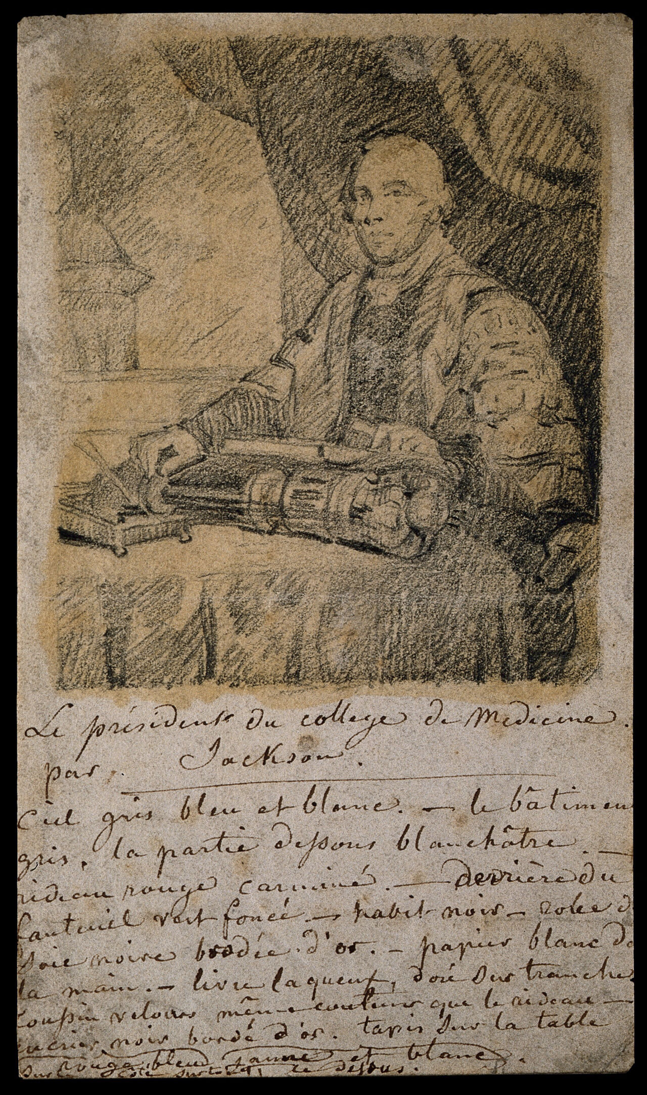 John Latham. Pencil drawing after J. Jackson, 1816., by John Jackson