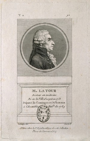 view J. P. Latour. Etching by W.N.M. Courbe after C. Labadye.