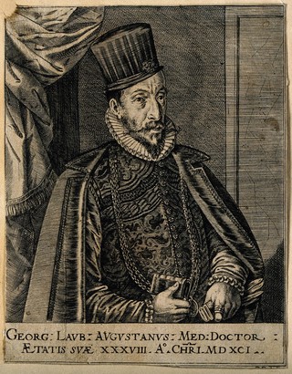 Georg Laube. Line engraving by D. Custos.