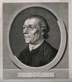 Johann Caspar Lavater. Line engraving by J. H. Lips, 1780, after himself.