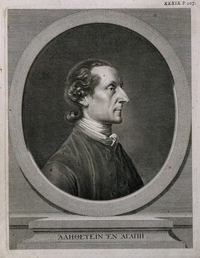 Johann Caspar Lavater. Line engraving by J. H. Lips [?].