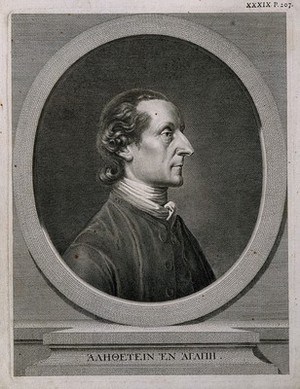view Johann Caspar Lavater. Line engraving by J. H. Lips [?].