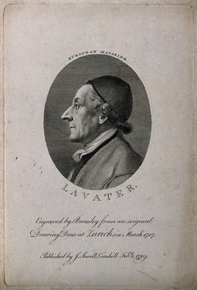 Johann Caspar Lavater. Stipple engraving by J. Rosmaesler, senior after J. H. Lips [?].