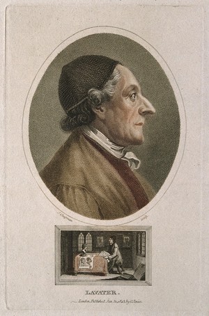 view Johann Caspar Lavater. Coloured stipple engraving by J. Chapman, 1813.