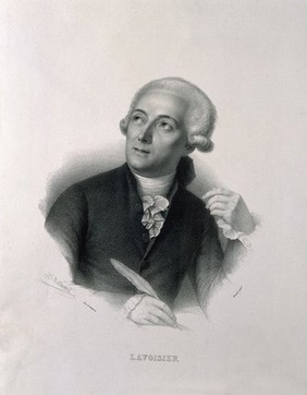 Antoine Laurent Lavoisier. Lithograph by Z. Belliard after J. L. David.