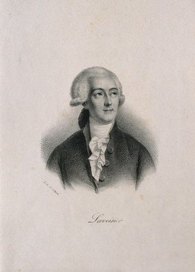 Antoine Laurent Lavoisier. Lithograph after J. L. David.