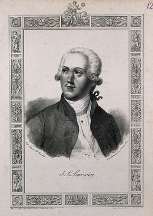 view Antoine Laurent Lavoisier. Lithograph by Joséphine-Clémence Formentin.