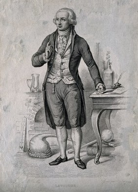 Antoine Laurent Lavoisier. Line engraving by Nargeot after J. Boilly.