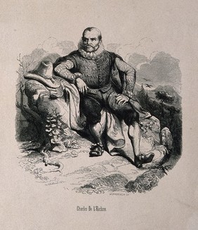 Charles de l'Ecluse (Clusius). Wood engraving by E. Vermorcken after H. Hendrickx.