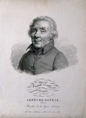 view Louis Lefèvre-Gineau. Lithograph by J. Boilly, 1823.