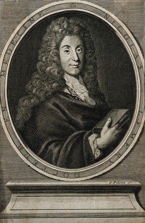 view Nicolas Léméry. Line engraving by C. Vermeulen after L. E. Ferdinand.