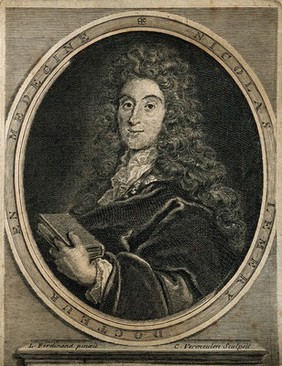 Nicolas Léméry. Line engraving by F. Pilsen.