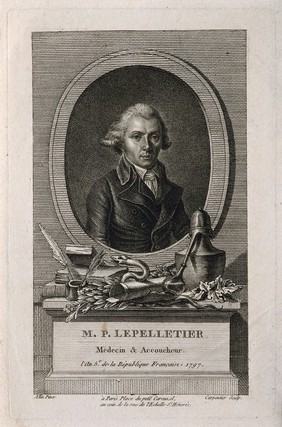 P. Lepelletier. Line engraving by Carpentier after Allin.