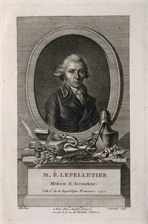 view P. Lepelletier. Line engraving by Carpentier after Allin.