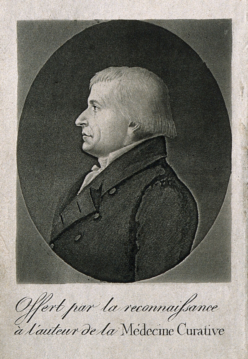 Louis Leroy. Mezzotint by E. Quénédey, 1820, after himself., by Edme Quenedey des Ricets
