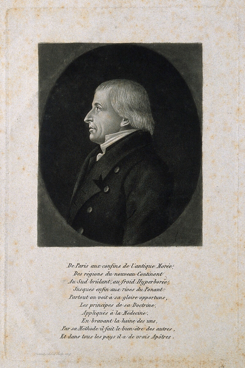 Louis Leroy. Mezzotint by E. Quénédey, 1827, after himself., by Edme Quenedey des Ricets