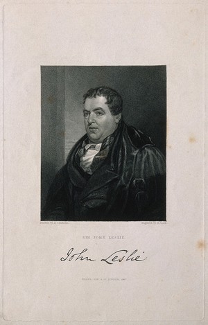 view Sir John Leslie. Stipple engraving by H. Cook, 1847, after A. Chisholm.