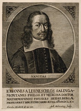 Johannes à Leuneschloss. Line engraving by J. Schweizer, 1660, after A. H. de Vos.