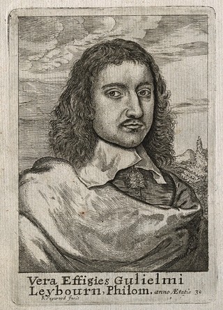 William Leybourn. Etching by R. Gaywood, 1657.