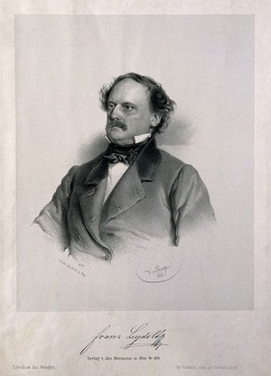 view Franz Leydolt. Lithograph by A. Dauthage, 1858.