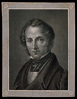 view Justus von Liebig. Line engraving by C. Barth after himself.