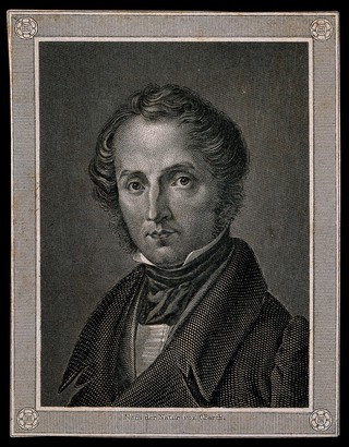 Justus von Liebig. Line engraving by C. Barth after himself.