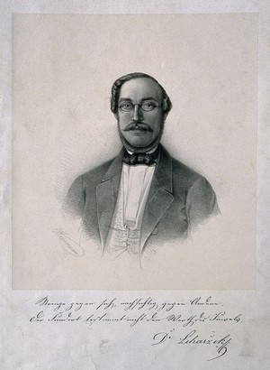 view Franz P. Liharzik. Lithograph by J. Havemann.