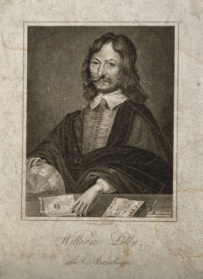 William Lilly. Stipple engraving by S. Freeman after W. Marshall, 1659., by William Marshall
