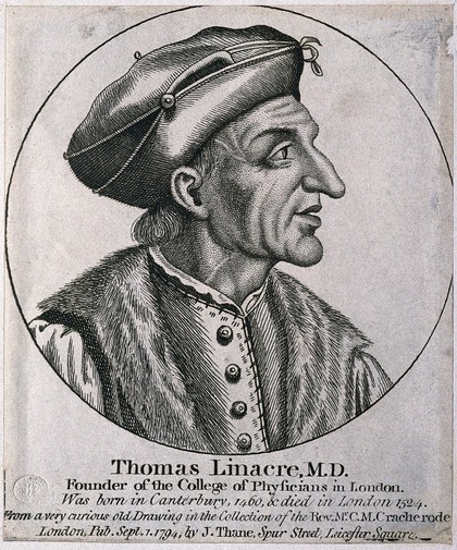 Thomas Linacre. Engraving, 1794.