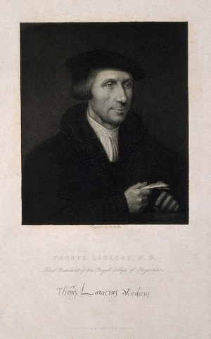 view Thomas Linacre. Stipple engraving by H. Cook after W. Miller, 1810.